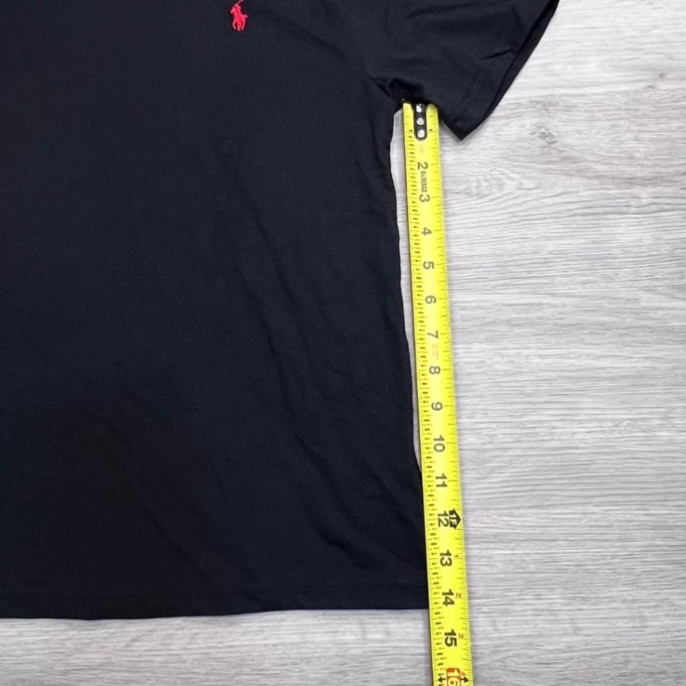 Polo Ralph Lauren Womens Black V-Neck Short Sleeve T-Shirt Red Pony Logo Size M - Picture 13 of 16